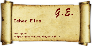 Geher Elma névjegykártya